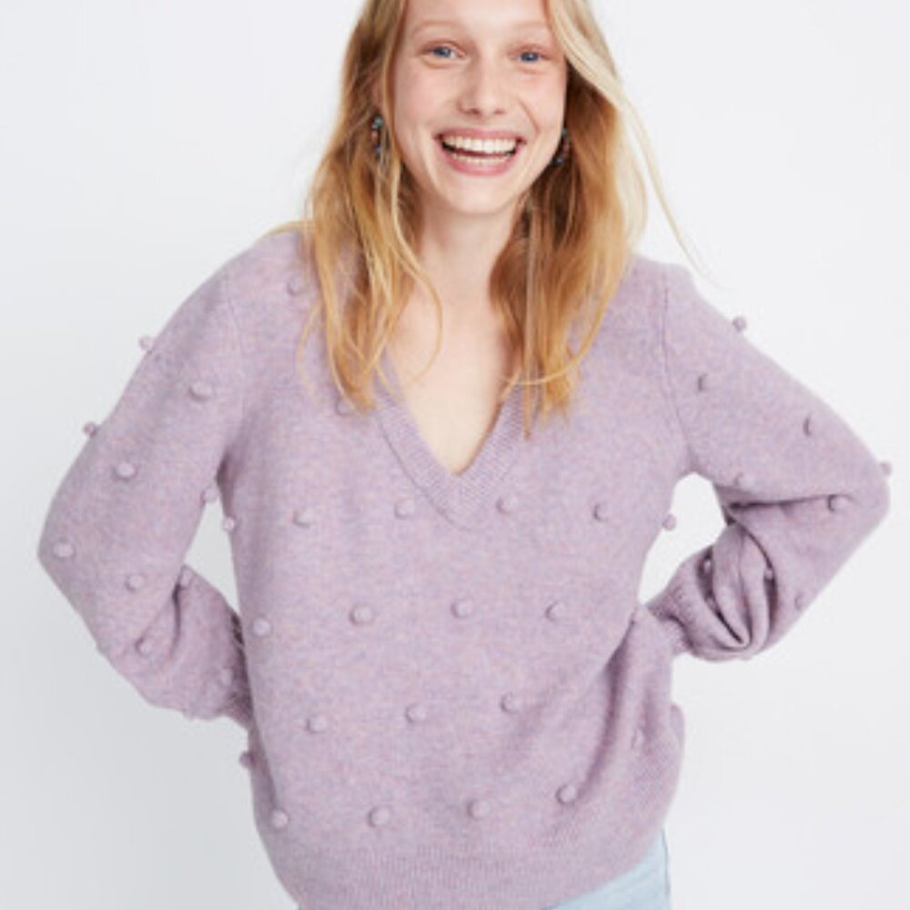Madewell Bobble Dashwood sweater in light purple